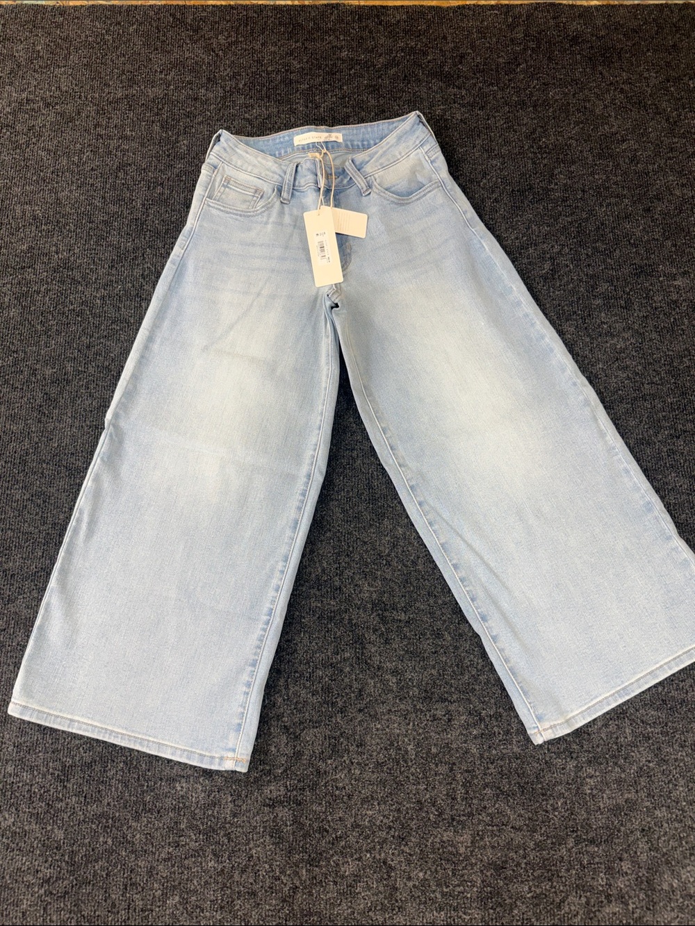 Altar'd State Light Wash Wide Leg Cropped Jeans